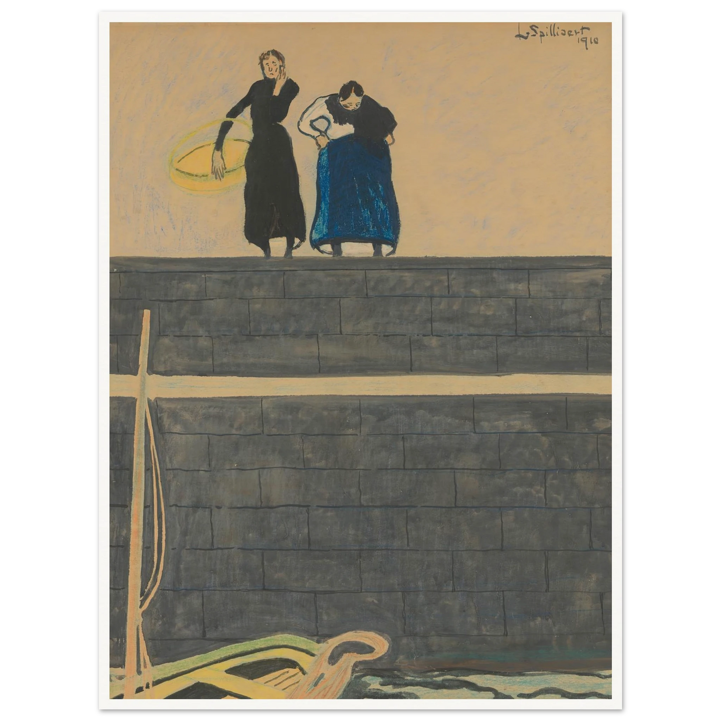 Vissersvrouwen op de kaai (1910) Art Print | Leon Spilliaert-Quipham Collections