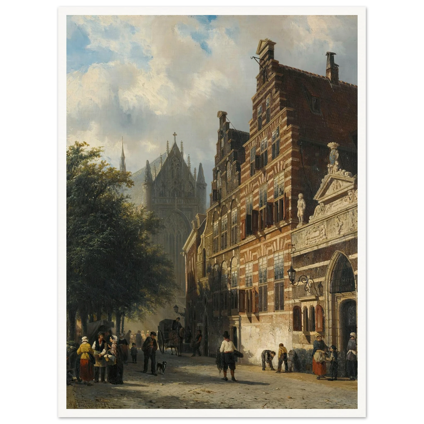The Kerkgracht In Leiden (1857) Art Print | Cornelis Springer-Quipham Collections