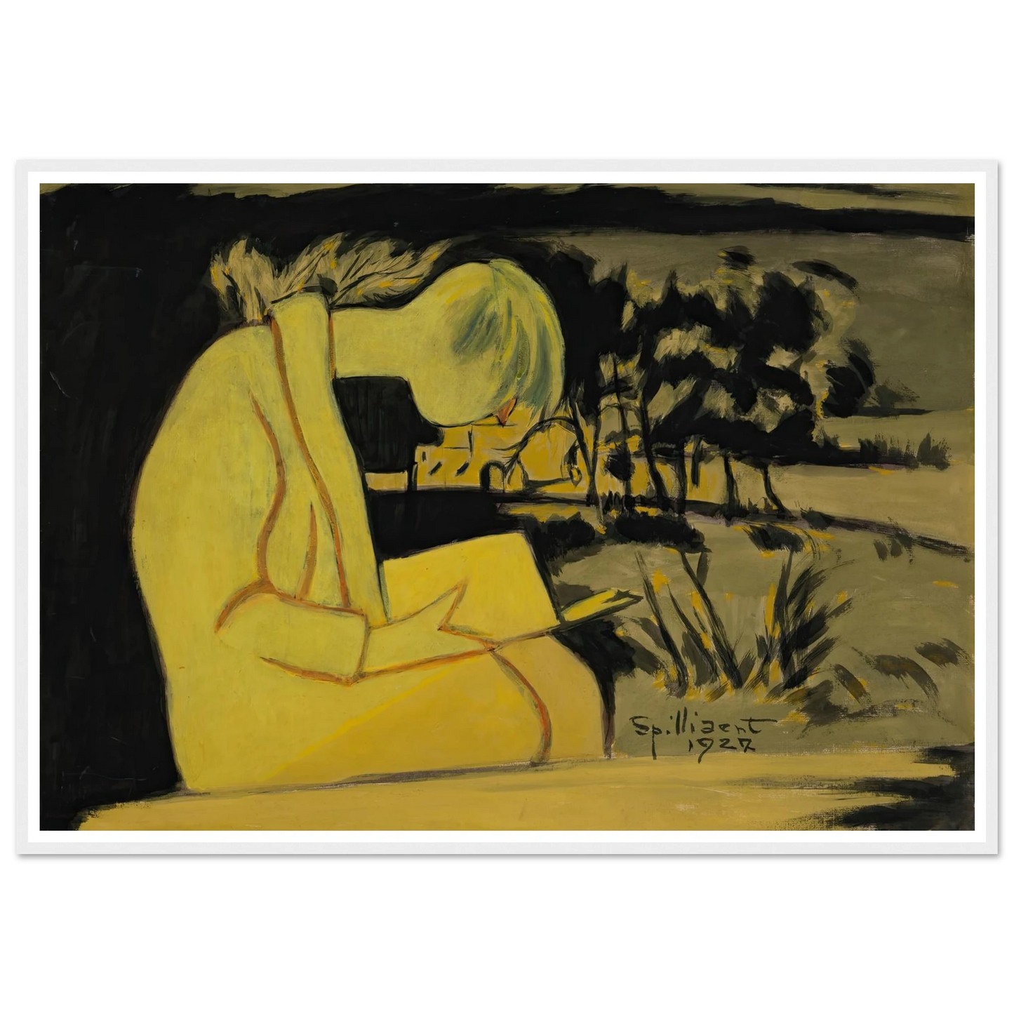 Jeune fille en jaune, lisant (1927) Art Print | Leon Spilliaert-Quipham Collections