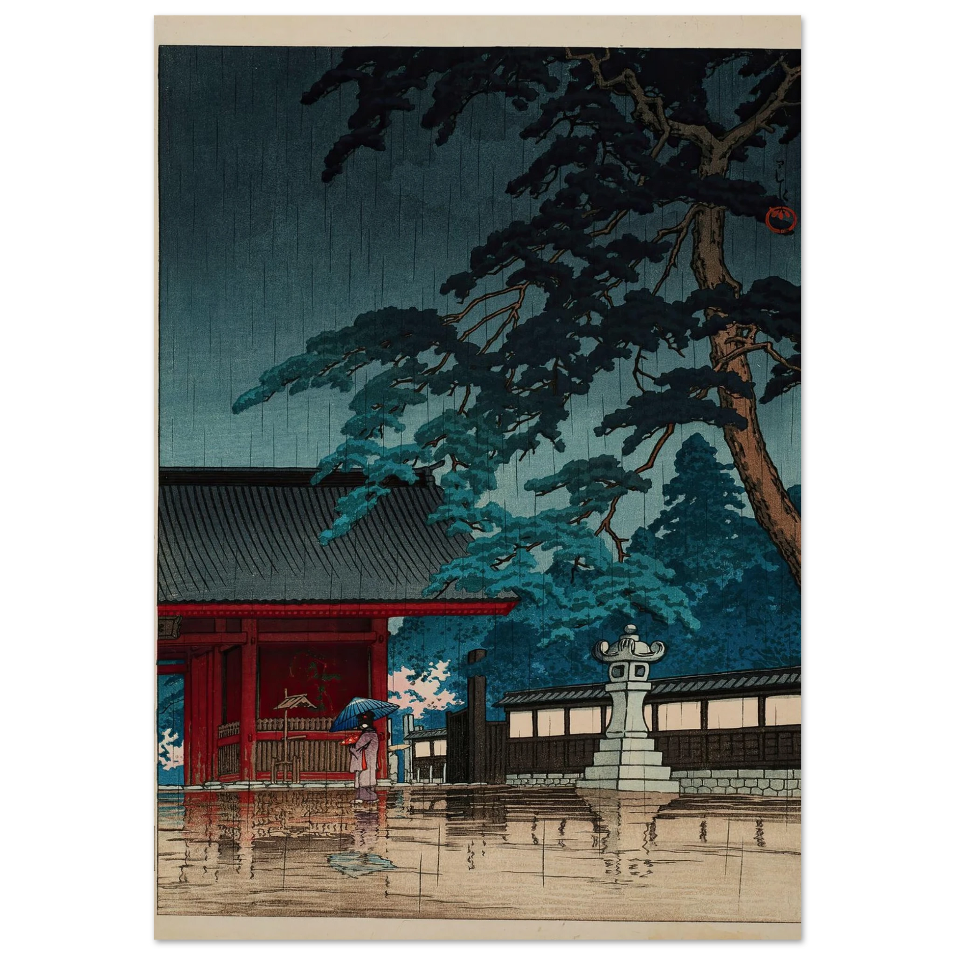 Spring rain at the Gokokuji Temple (1932) Art Print | Kawase Hasui-Quipham Collections