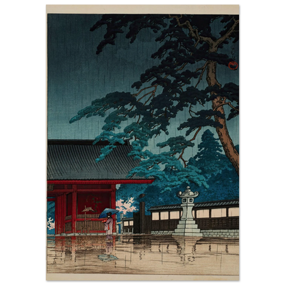 Spring rain at the Gokokuji Temple (1932) Art Print | Kawase Hasui-Quipham Collections