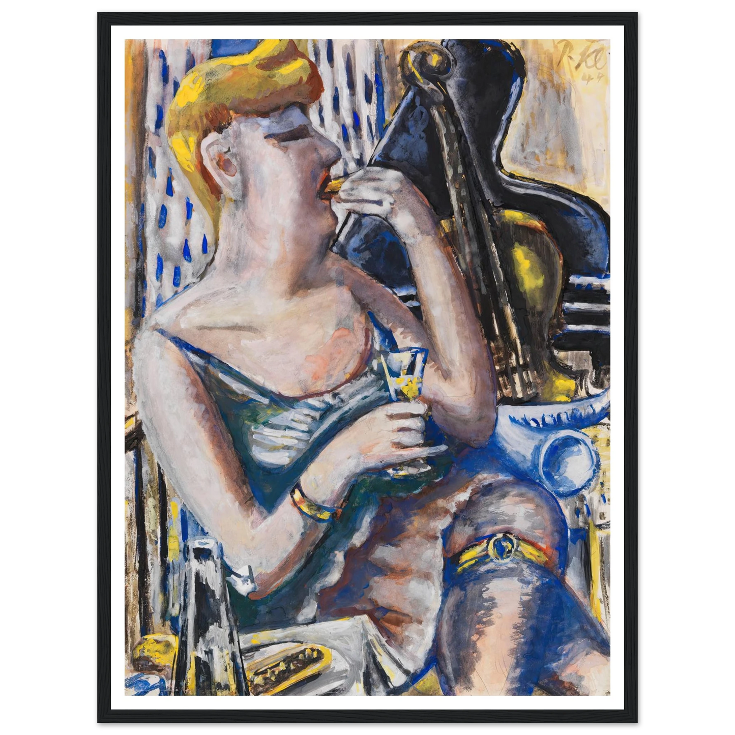 Die Musikantin in der Pause (Essende, Damenkapelle) (1944) Art Print | Paul Kleinschmidt-Quipham Collections