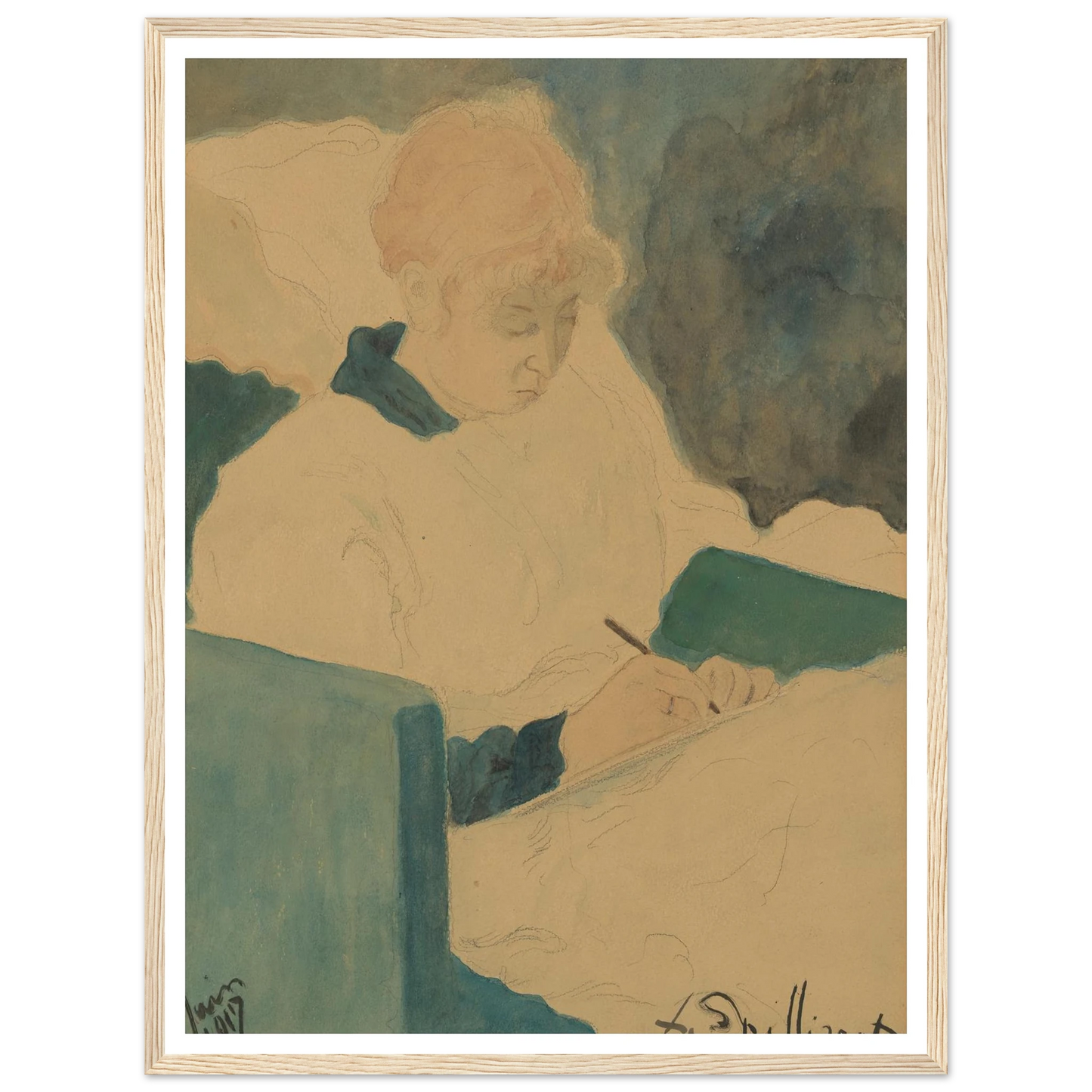 De briefschrijfster (1917) Art Print | Leon Spilliaert-Quipham Collections