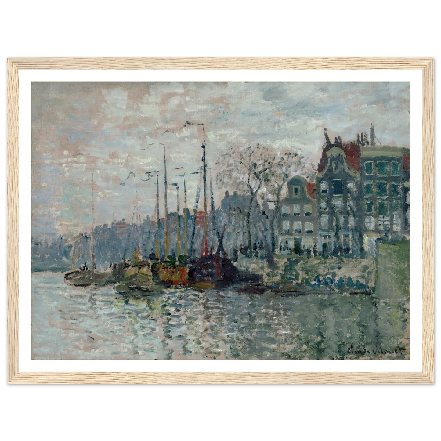 View of the Prins Hendrikkade and the Kromme Waal in Amsterdam (1874) Art Print | Claude Monet-Quipham Collections