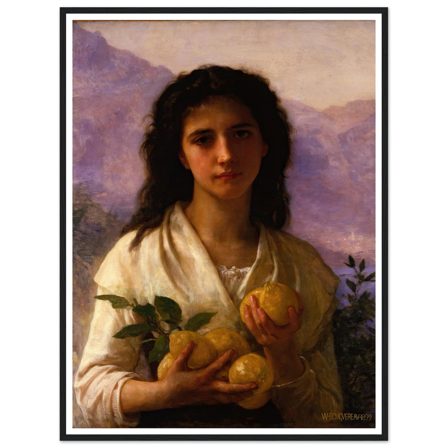 Girl Holding Lemons (1899) Art Print | William Bouguereau-Quipham Collections