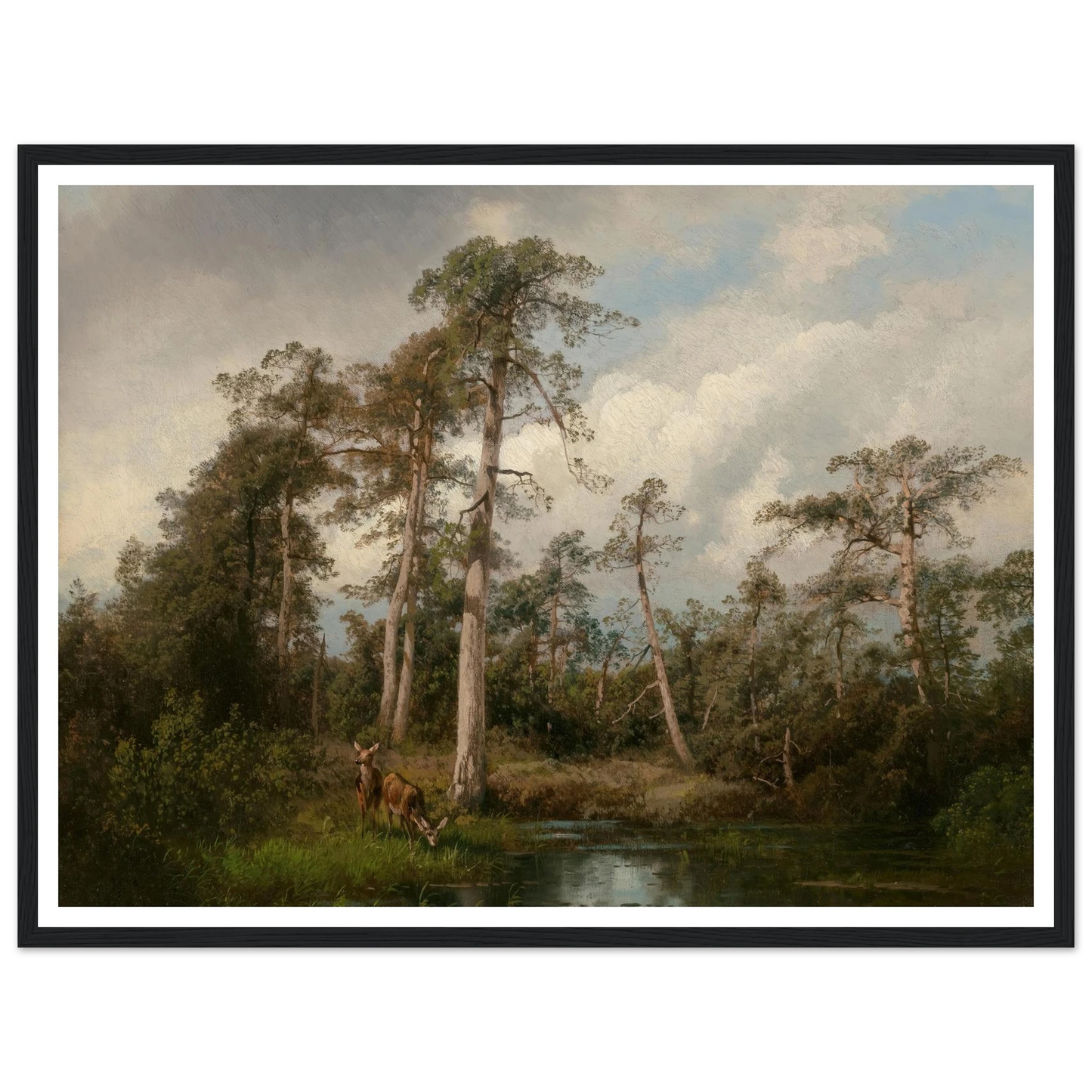 Deer in Gulph Hummock Art Print | Hermann Ottomar Herzog-Quipham Collections