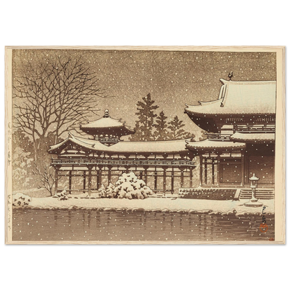 Hoodo no bosetsu (Evening snow at Phoenix Hall) (1951) Art Print | Kawase Hasui-Quipham Collections