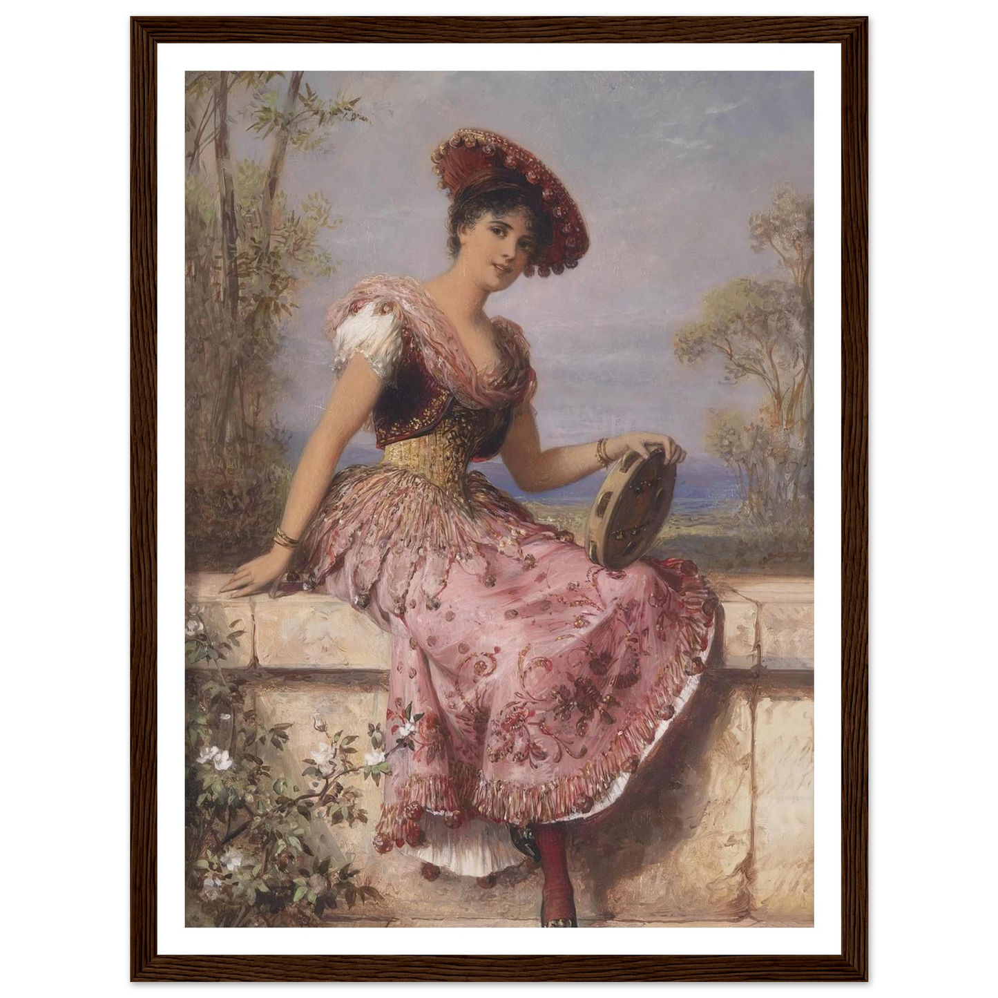 Young tambourine player Art Print | Carl Schweninger Jr-Quipham Collections