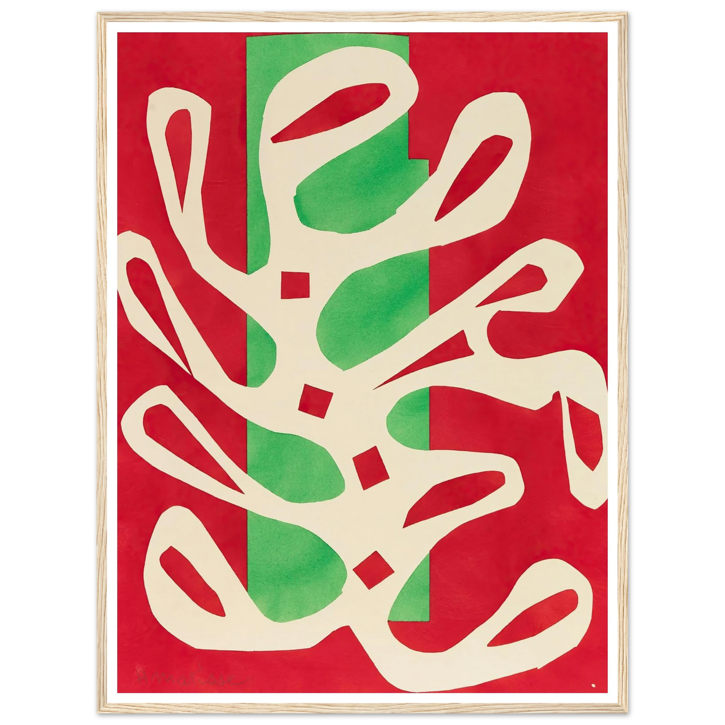 Algue blanche sur fond rouge et vert (1947) Art Print | Henri Matisse-Quipham Collections