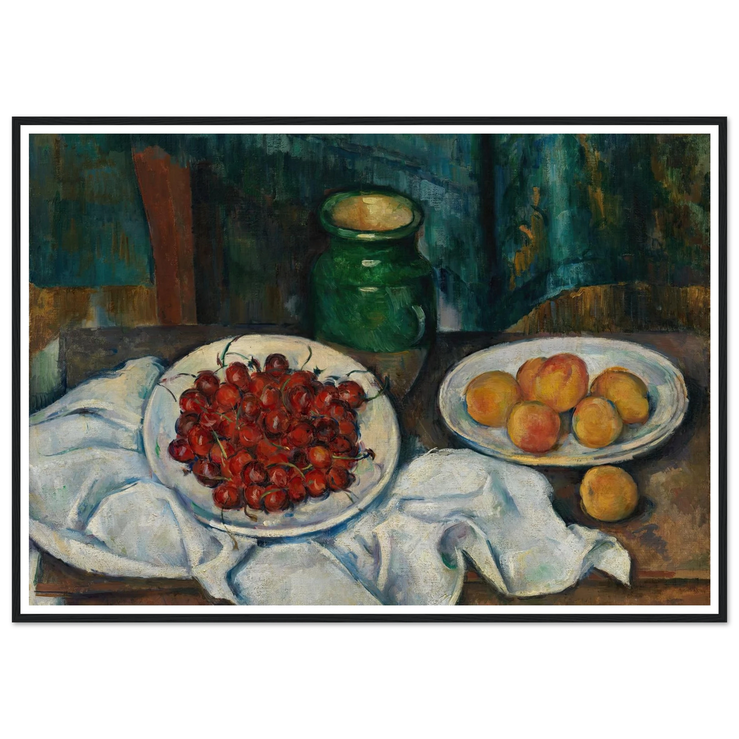Still Life With Cherries And Peaches (1885-1887) Art Print | Paul Cezanne-Quipham Collections
