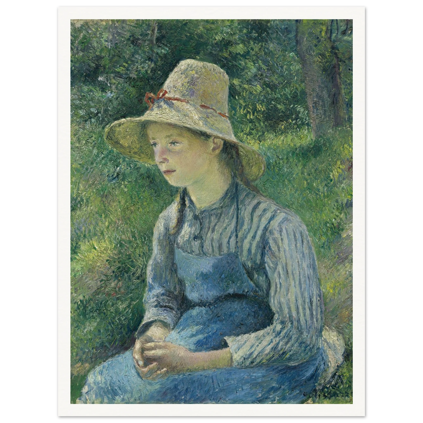 Peasant Girl with a Straw Hat (1881) Art Print | Camille Pissarro-Quipham Collections