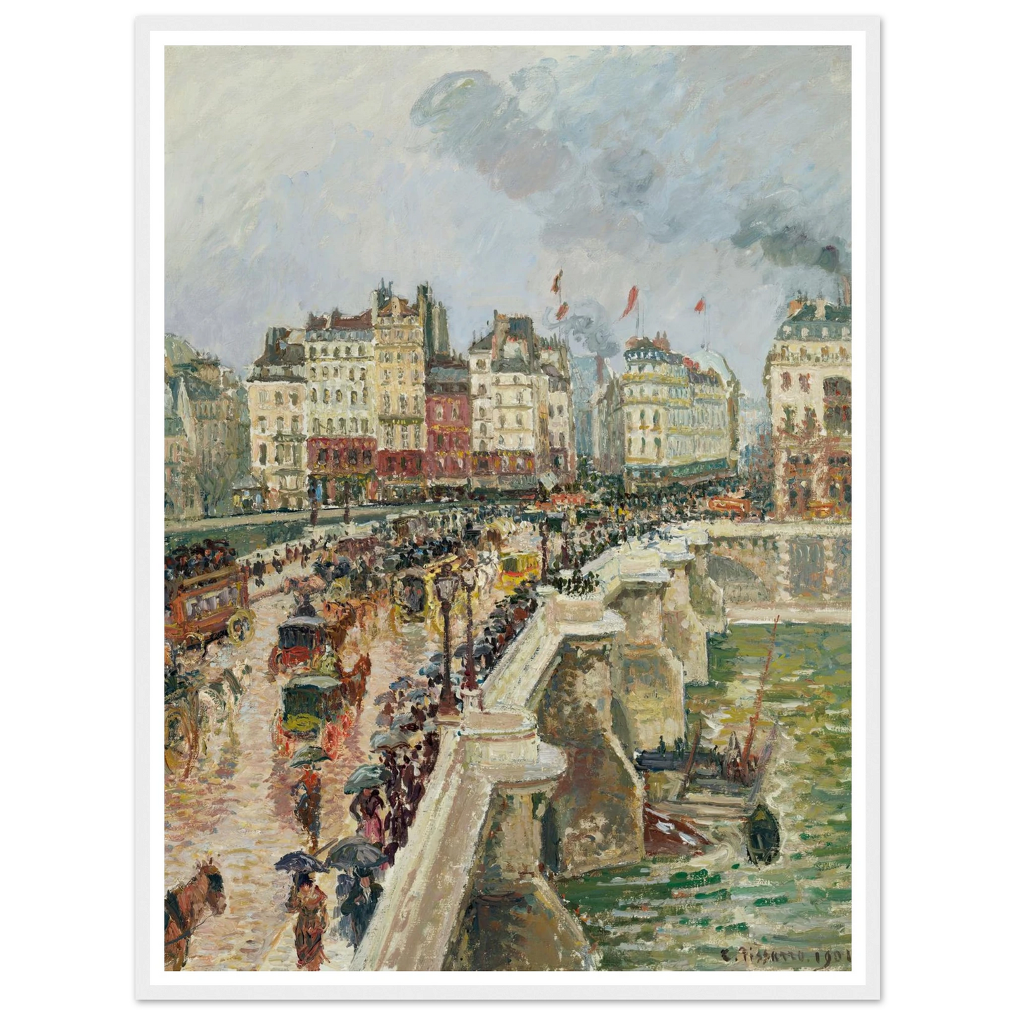 Le Pont-Neuf, après-midi de pluie (1901) Art Print | Camille Pissarro-Quipham Collections