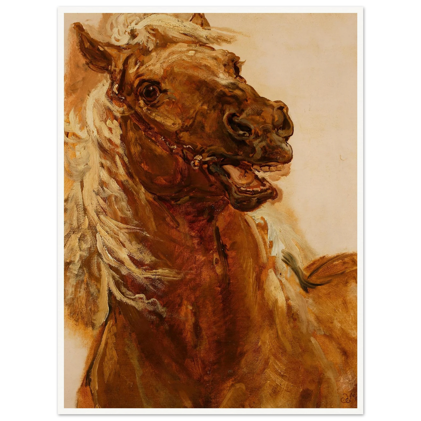 Sketch of horse’s head for the painting “Zamoyski at Byczyna” (1883) Art Print | Jan Matejko-Quipham Collections