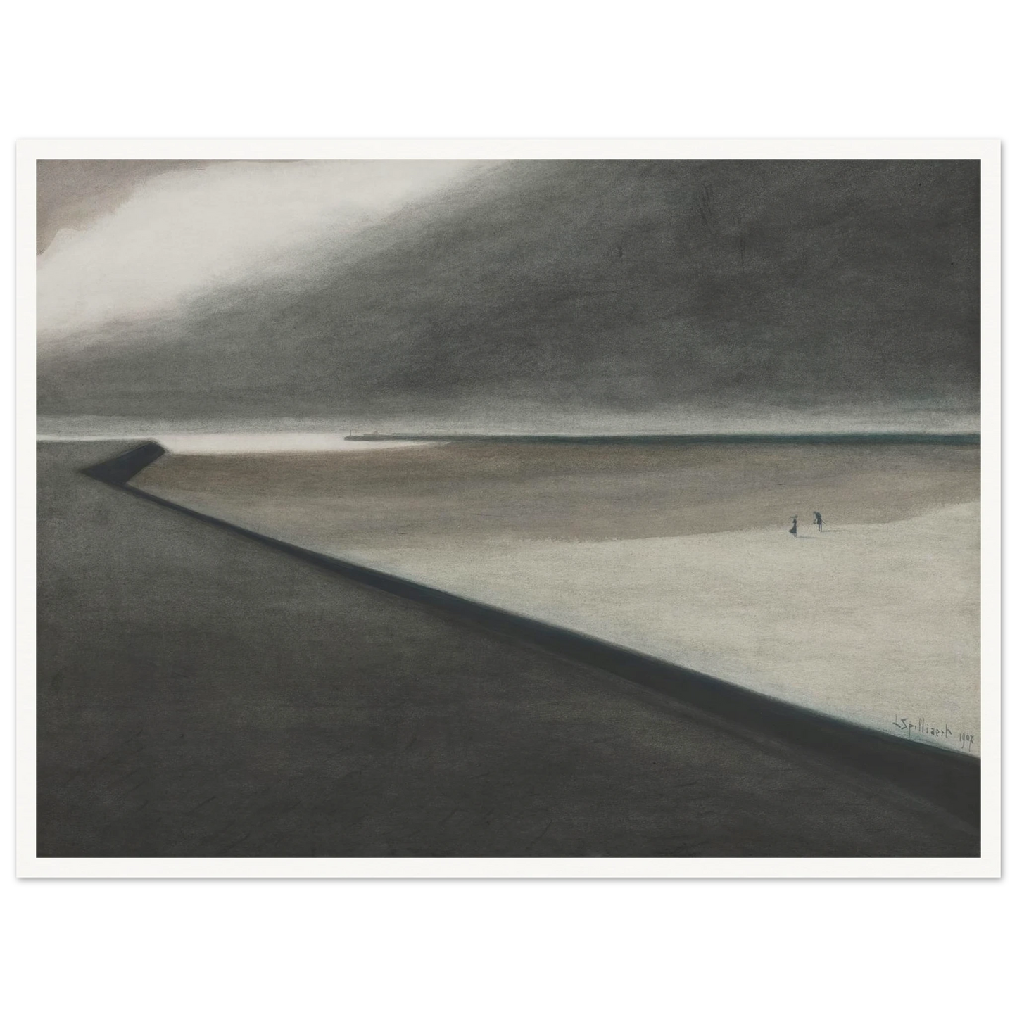 Digue et plage (1907) Art Print | Leon Spilliaert-Quipham Collections