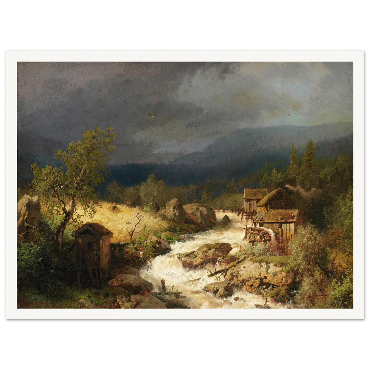 Mill on a Torrent (1871) Art Print | Hermann Ottomar Herzog-Quipham Collections