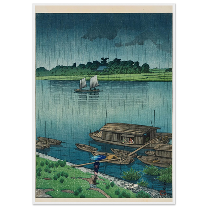 Samidare (Arakawa) (Early summer rain at Arakawa) (1932) Art Print | Kawase Hasui-Quipham Collections