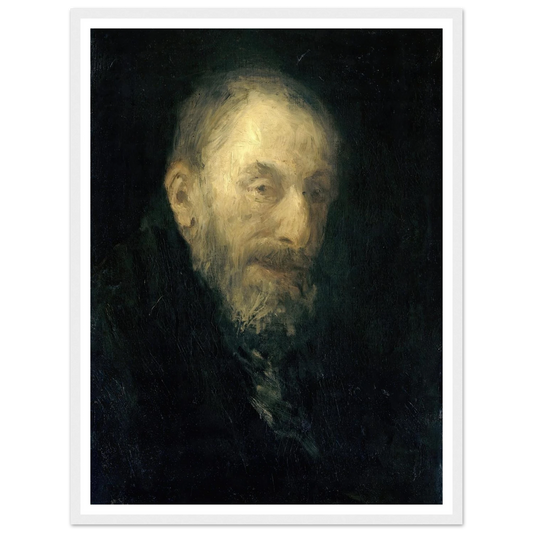 ‘Old Isaac’ (1896) Art Print | Jozef Israels - Framed Poster - 30x40 cm / 12x16″ - Black frame