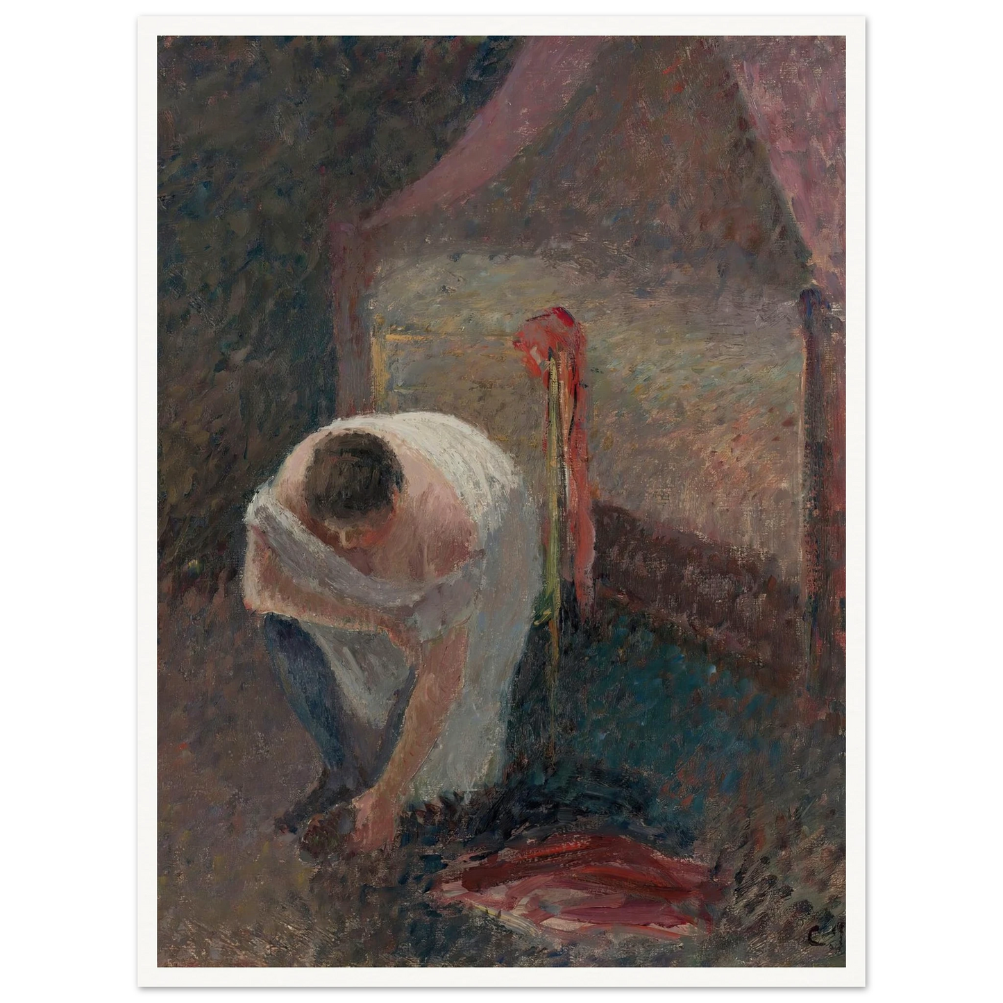 Femme En Chemise Près D’un Lit (circa 1896) Art Print | Camille Pissarro-Quipham Collections
