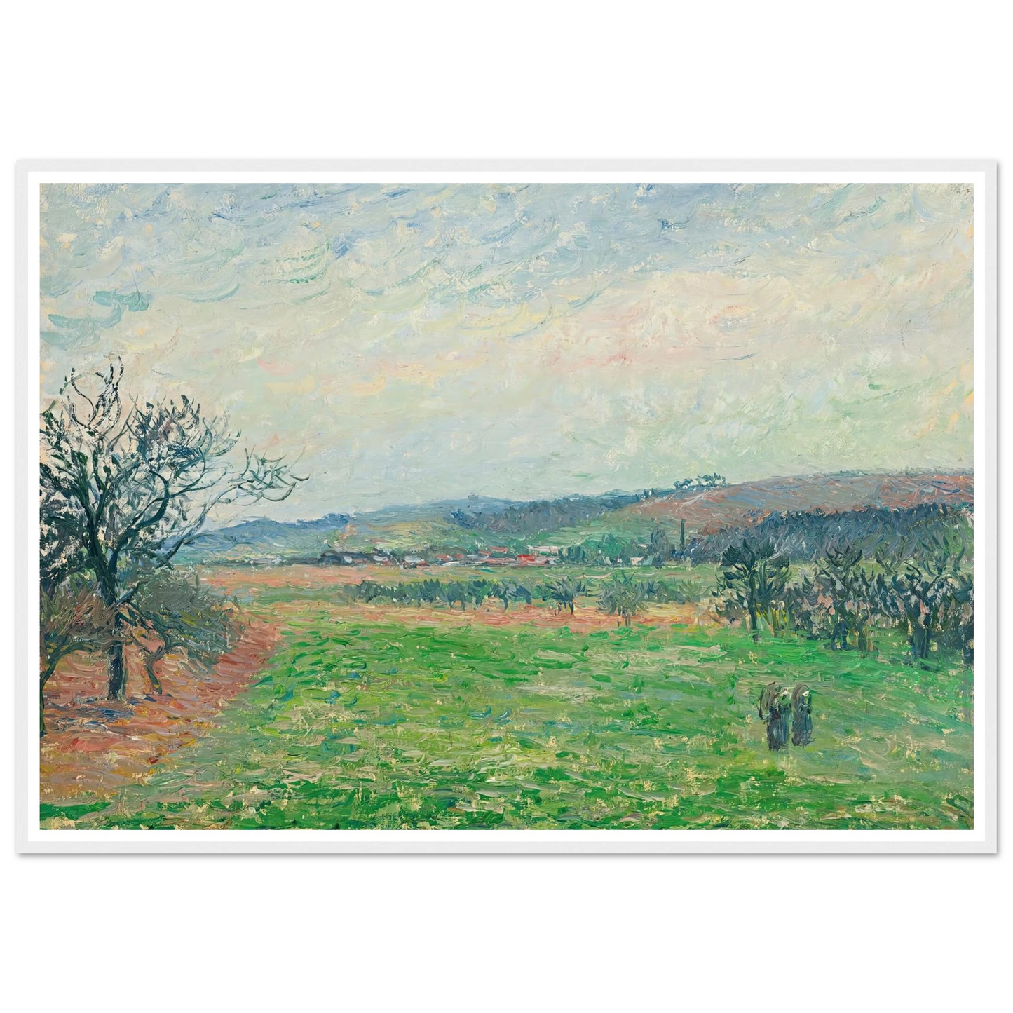 Les Coteaux De Gisors, Temps Gris (1885) Art Print | Camille Pissarro-Quipham Collections