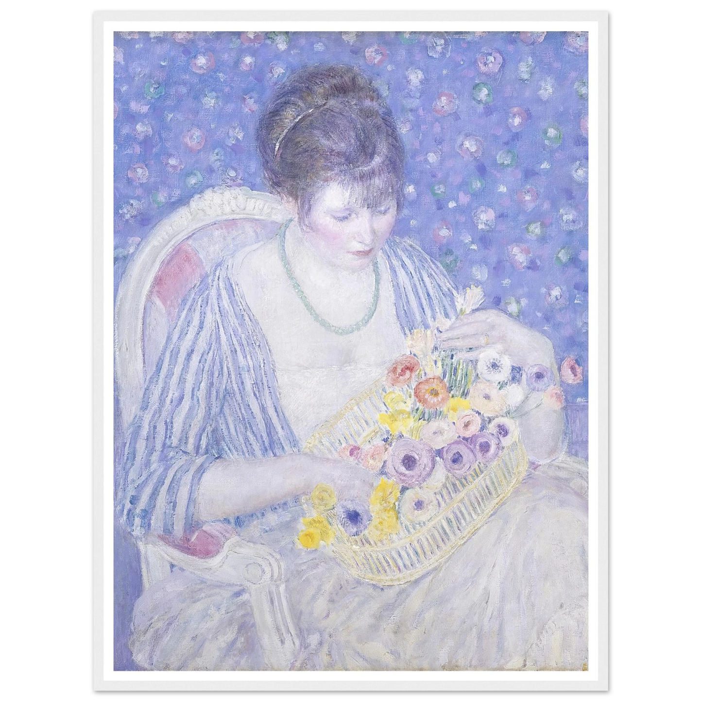 The Basket of Flowers (c. 1913-1917) Art Print | Frederick Carl Frieseke-Quipham Collections