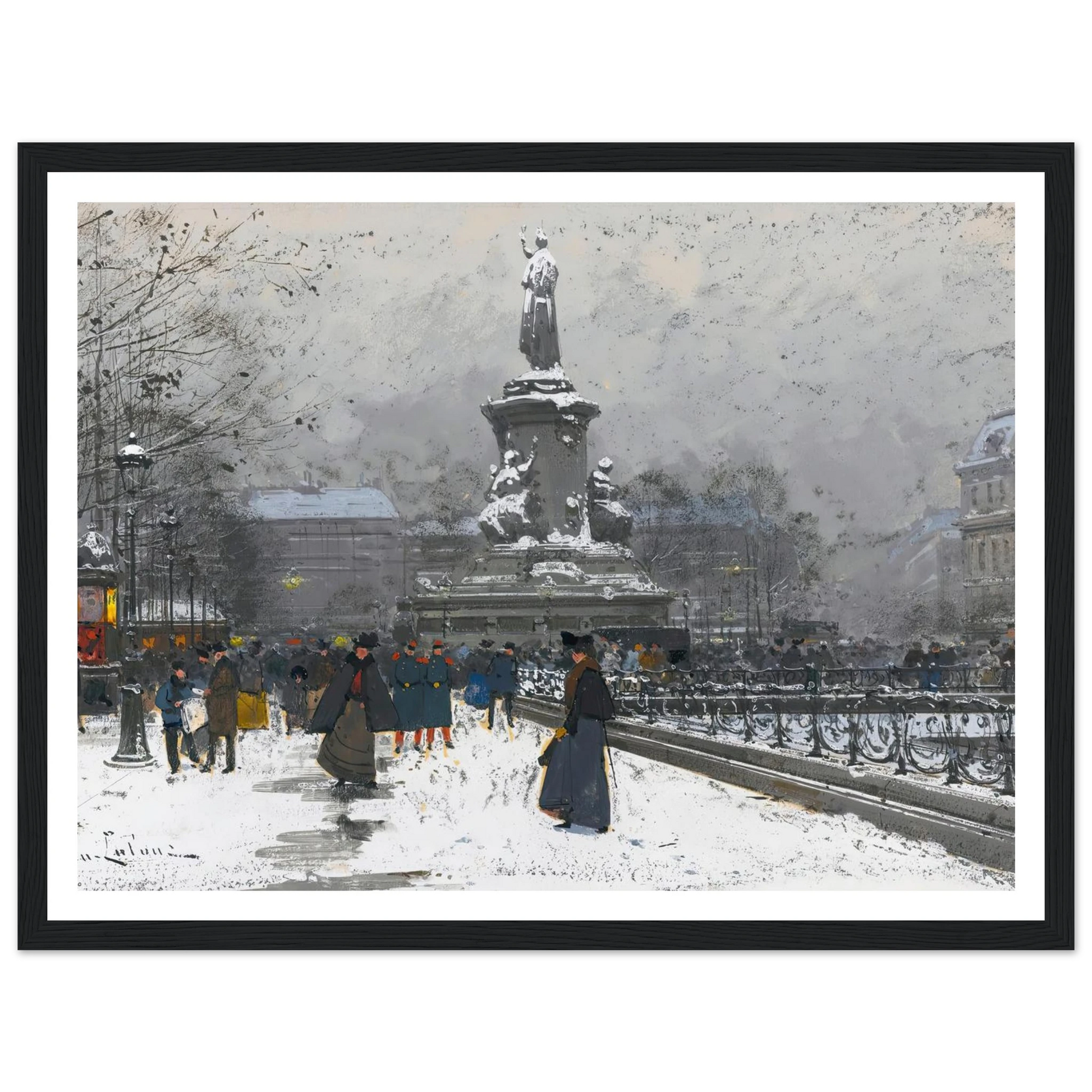 La Place De La République (Neige) Art Print | Eugene Galien Laloue-Quipham Collections
