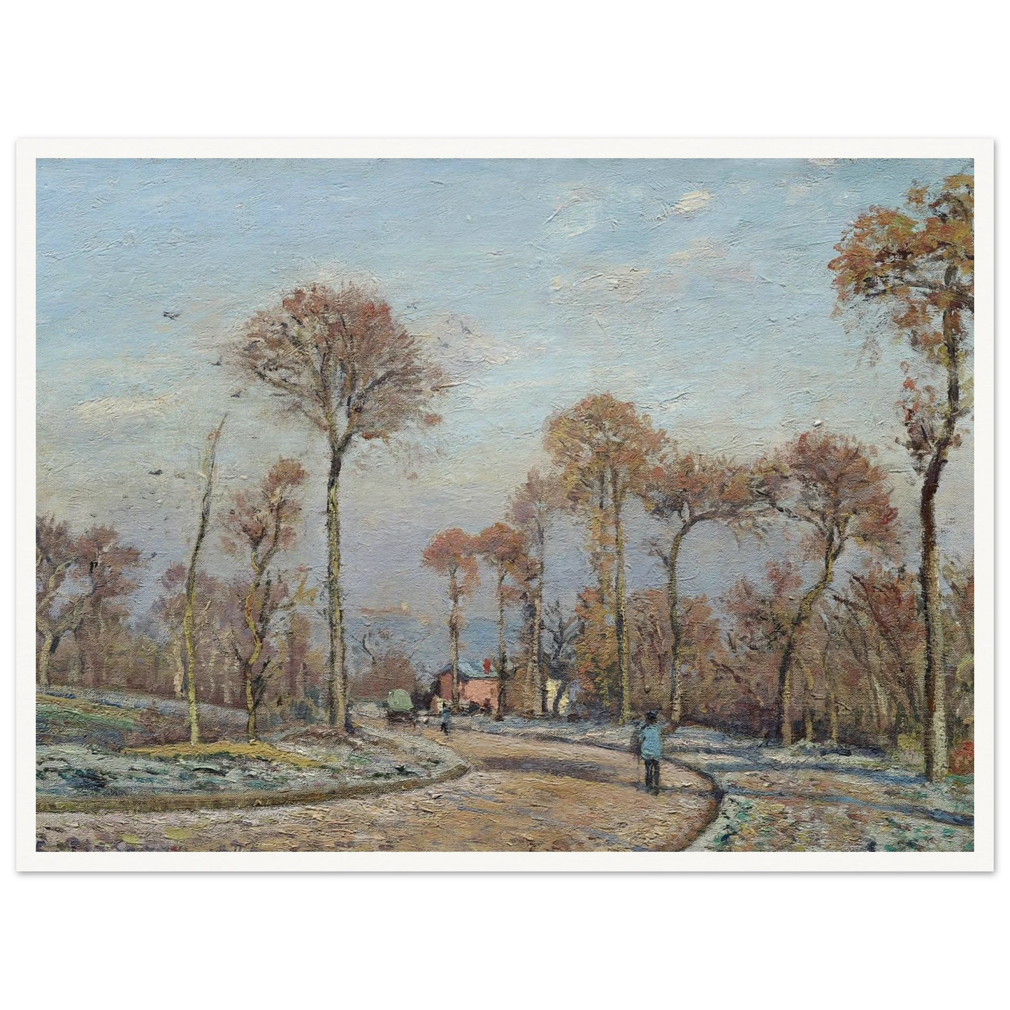 The Road to Versailles, Louveciennes,Morning Frost (1871) Art Print | Camille Pissarro-Quipham Collections