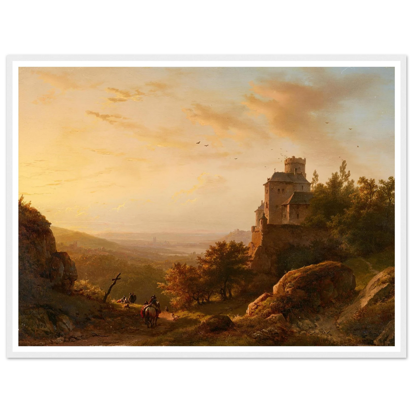 Landschaft mit Burg (1852) Art Print | Barend Cornelis Koekkoek-Quipham Collections