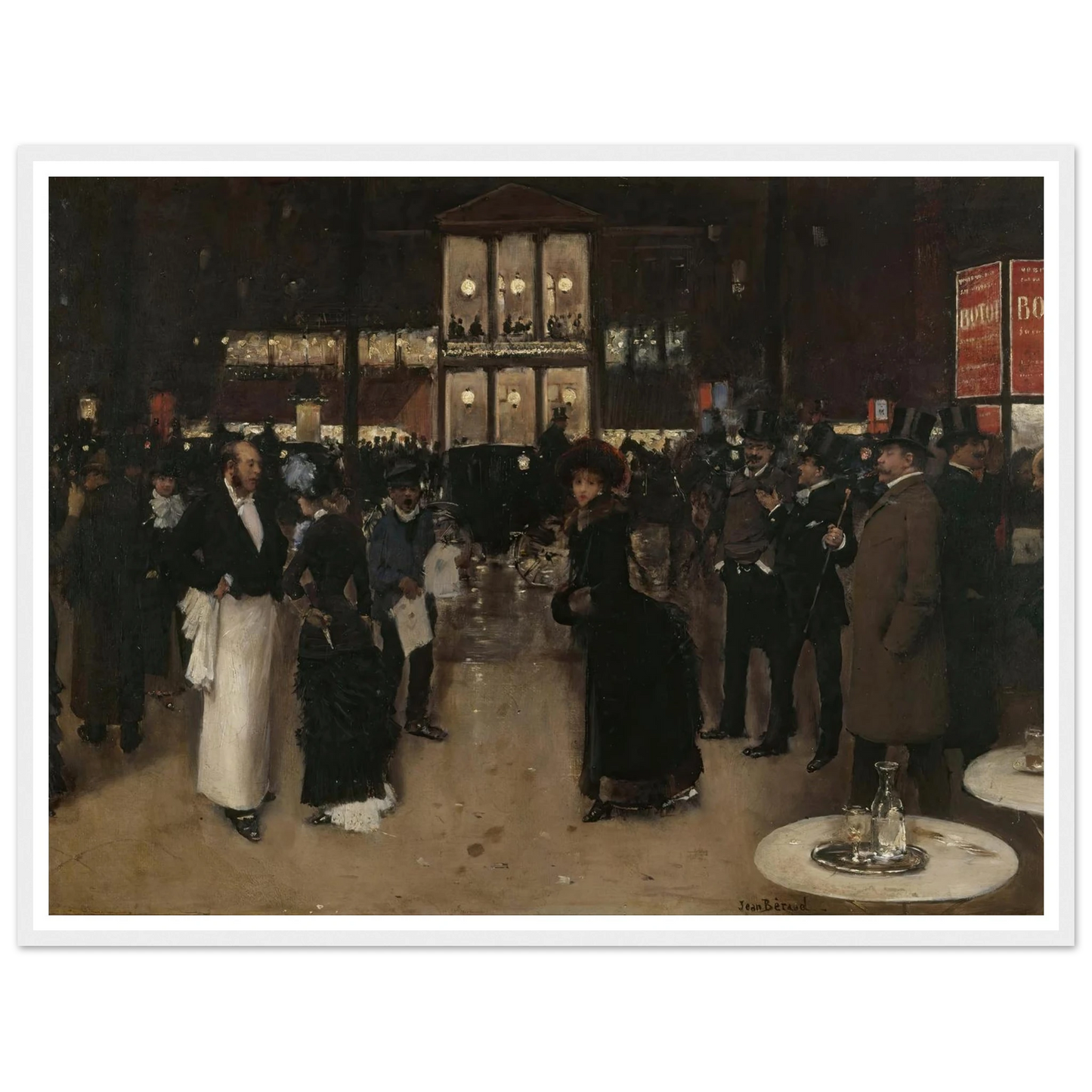 Le boulevard Montmartre, la nuit, devant le théâtre des Variétés (1885) Art Print | Jean Beraud-Quipham Collections