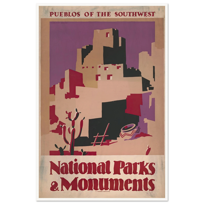National parks and monuments Pueblos of the southwest (1930) Art Print | Dorothy Waugh-Quipham Collections