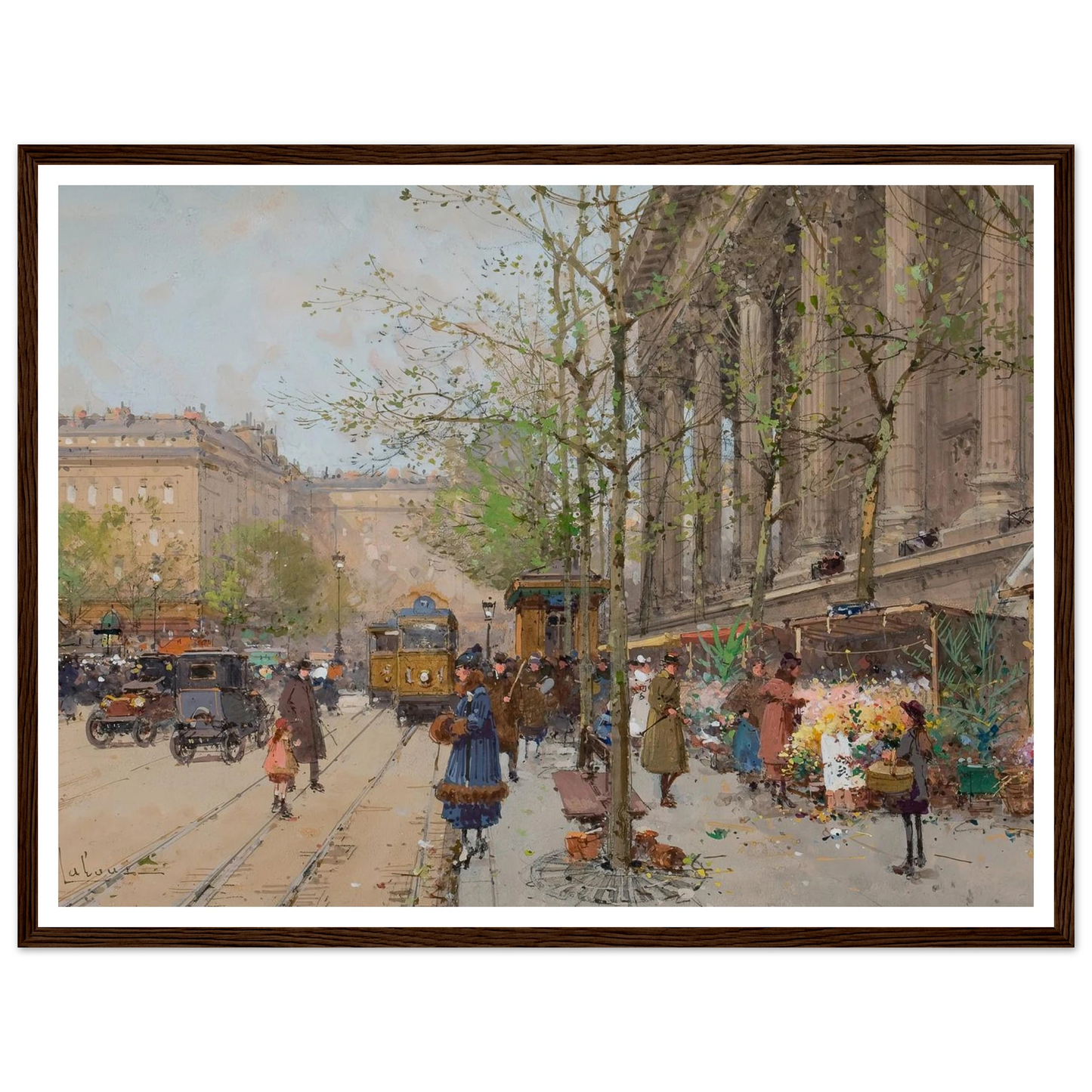 Marché aux fleurs Place de la Madeleine Art Print | Eugene Galien Laloue-Quipham Collections