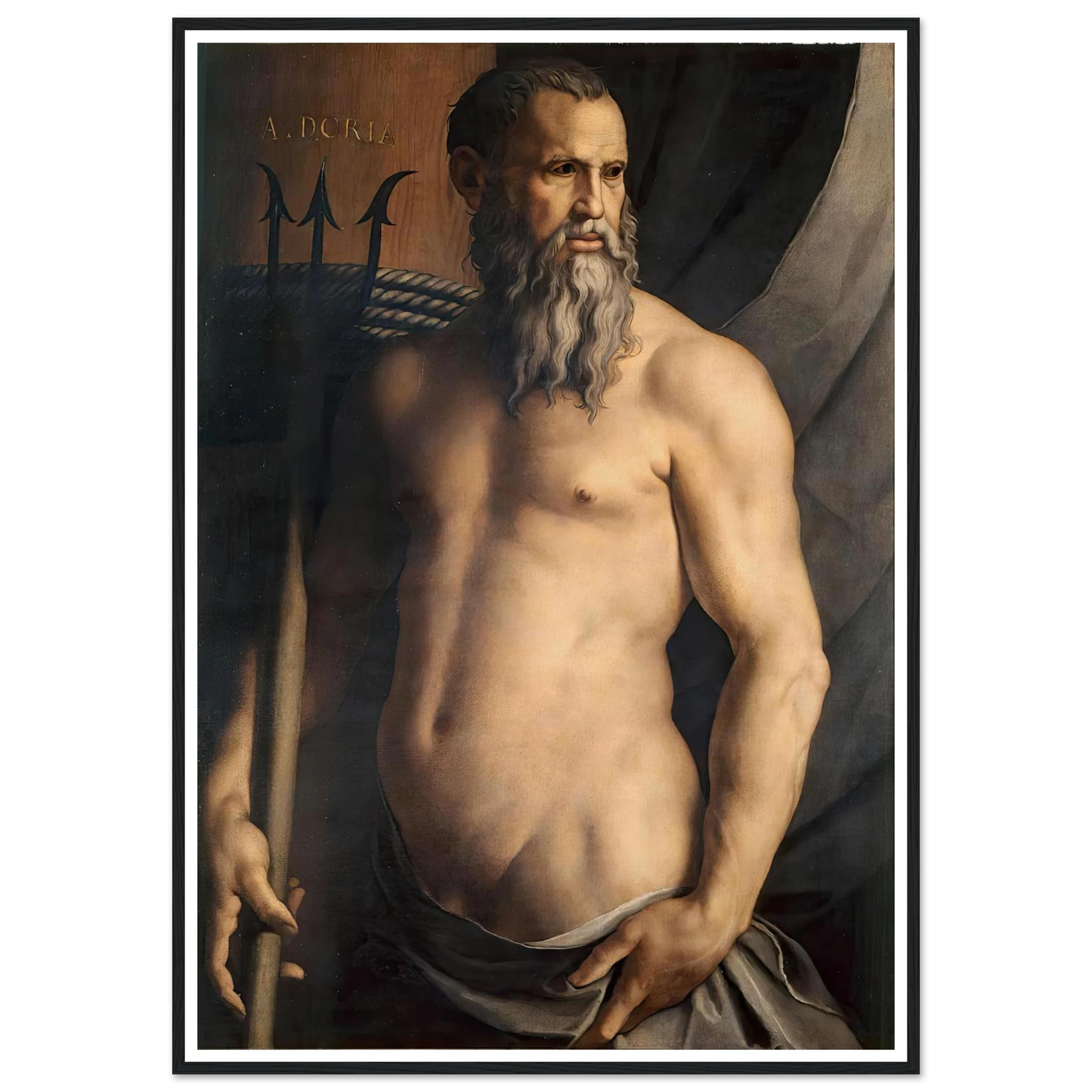 Portrait Of Andrea Doria As Neptune (1550–1555) Art Print | Agnolo Bronzino-Quipham Collections