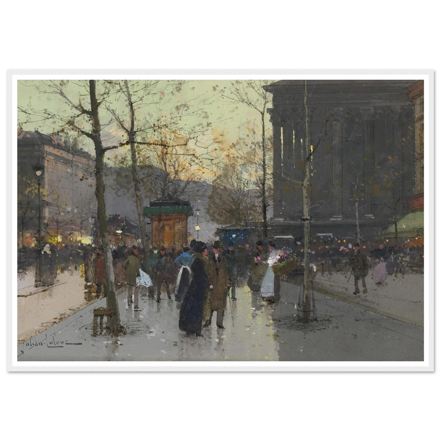 Marché de Fleurs, la Madeleine Art Print | Eugene Galien Laloue-Quipham Collections