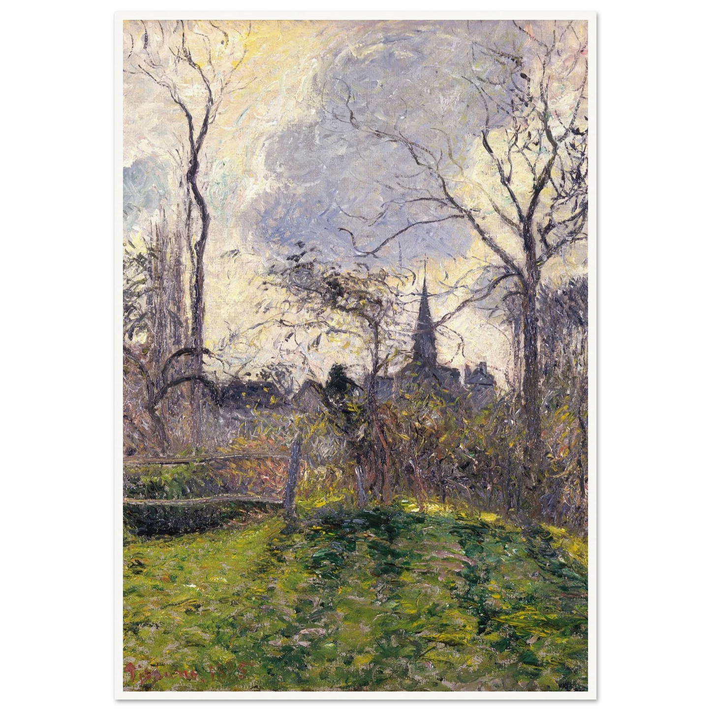The Bell Tower of Bazincourt (1885) Art Print | Camille Pissarro-Quipham Collections