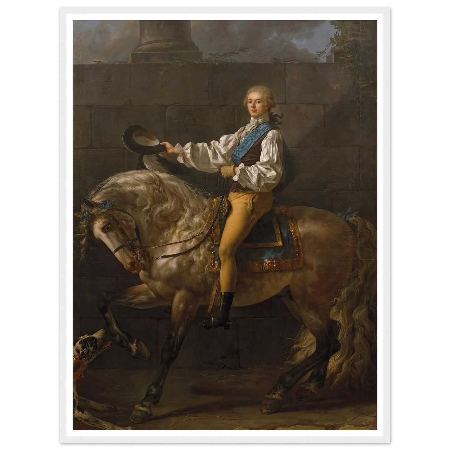 Equestrian portrait of Stanisław Kostka Potocki (1781) Art Print | Jacques Louis David-Quipham Collections