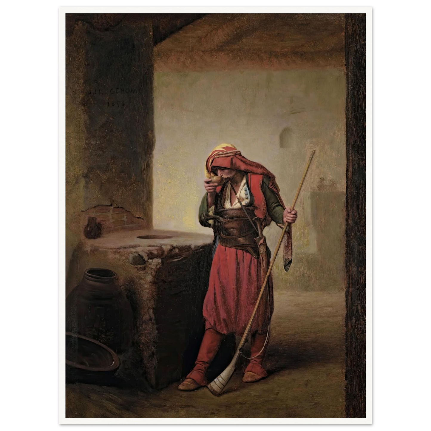 Arnaut Drinking (1856) Art Print | Jean Leon Gerome-Quipham Collections
