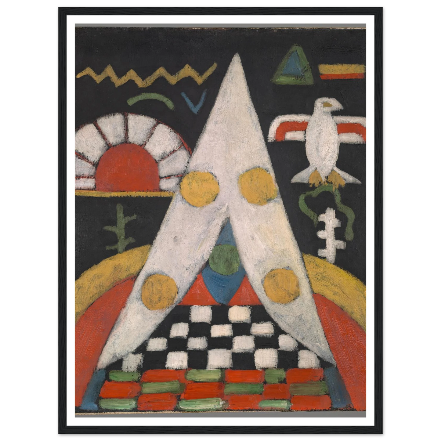 An Abstract Arrangement of American Indian Symbols (1914-1915) Art Print | Marsden Hartley-Quipham Collections