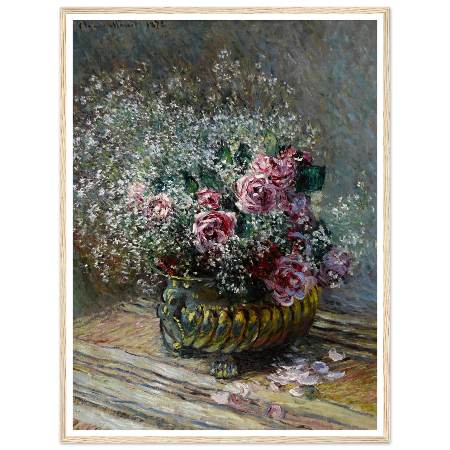 Fleurs dans un pot (Roses et brouillard) (1878) Art Print | Claude Monet-Quipham Collections