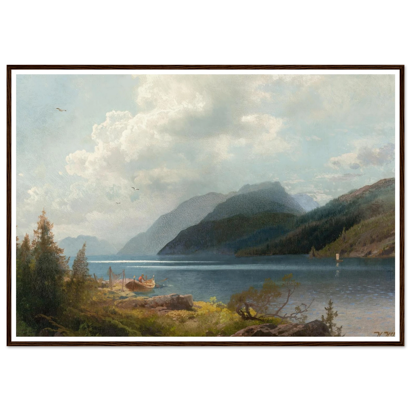 Mountain Lake, Sagne Fjord, Norway Art Print | Hermann Ottomar Herzog-Quipham Collections