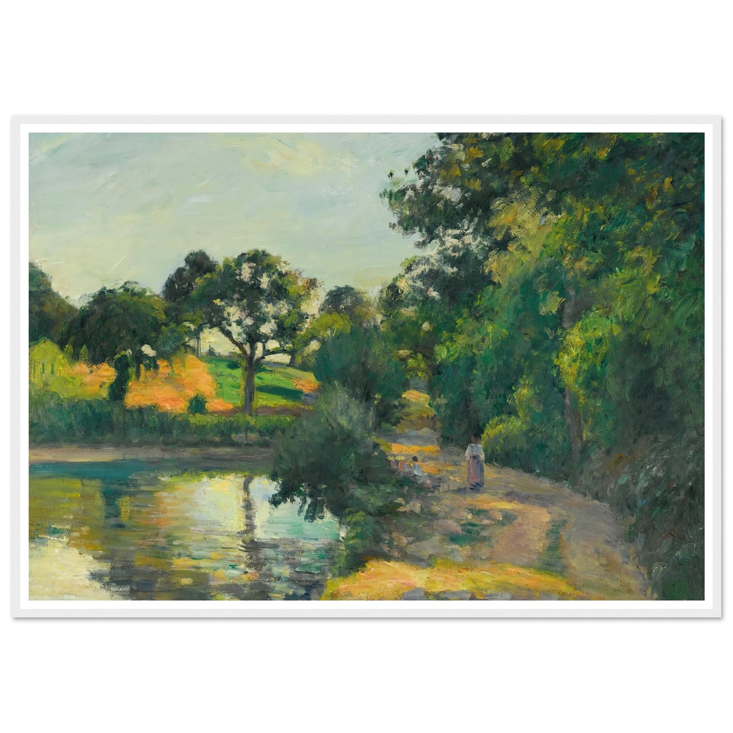 L’étang Au Soleil Couchant, Montfoucault (1874) Art Print | Camille Pissarro-Quipham Collections