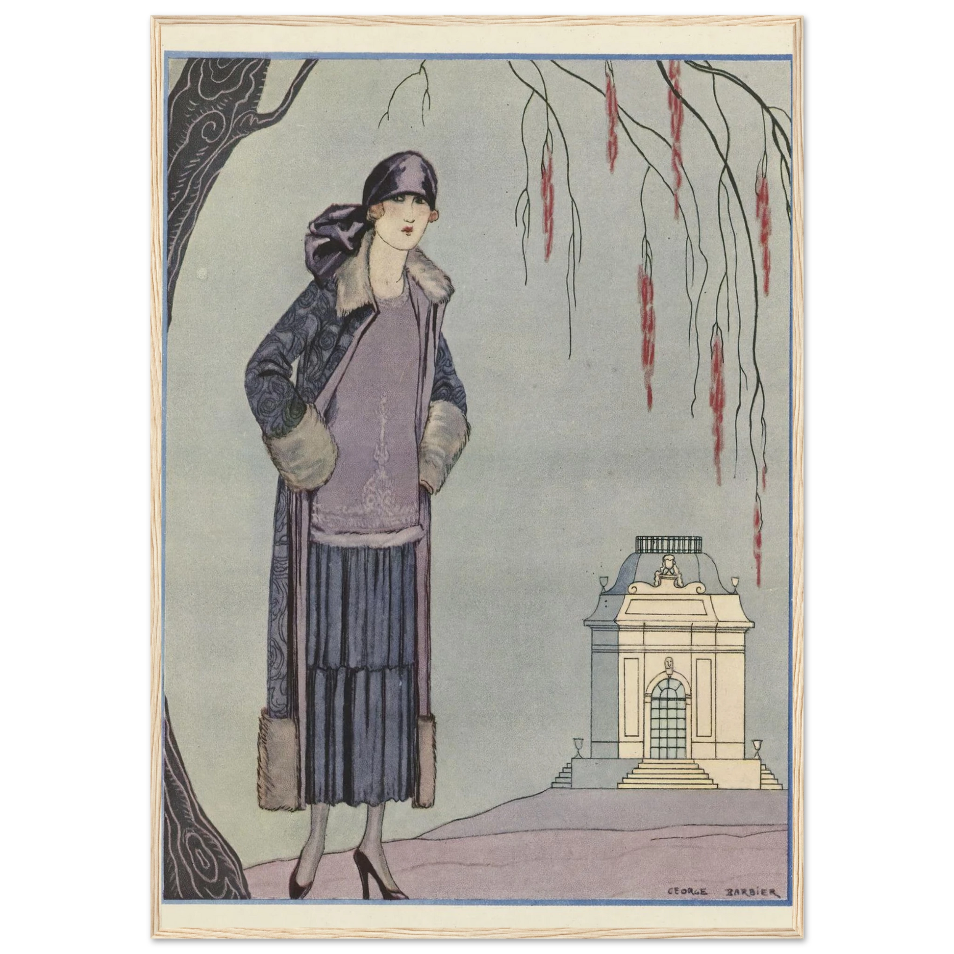 Le Belvédère ; Robe-Manteau, de Worth (1924) Art Print | George Barbier-Quipham Collections