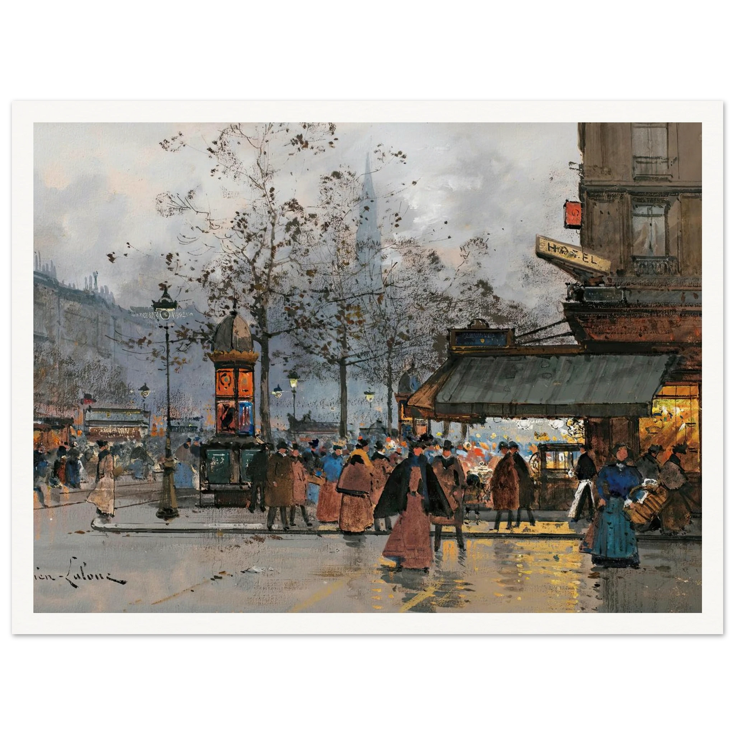 Boulevard Animé À Paris Art Print | Eugene Galien Laloue-Quipham Collections