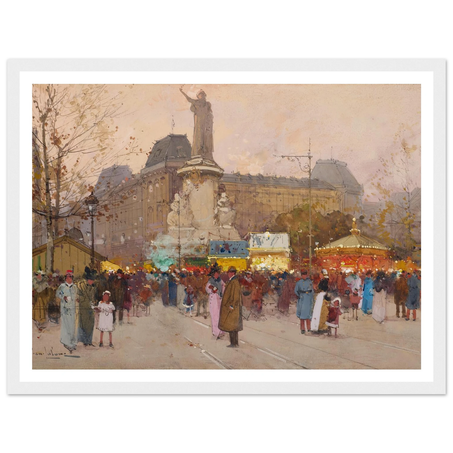La Place du Republic, Paris Art Print | Eugene Galien Laloue-Quipham Collections