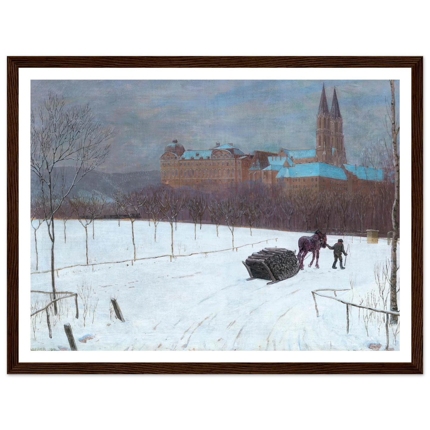 Winter landscape at Klosterneuburg (1910) Art Print | Max Kahrer-Quipham Collections