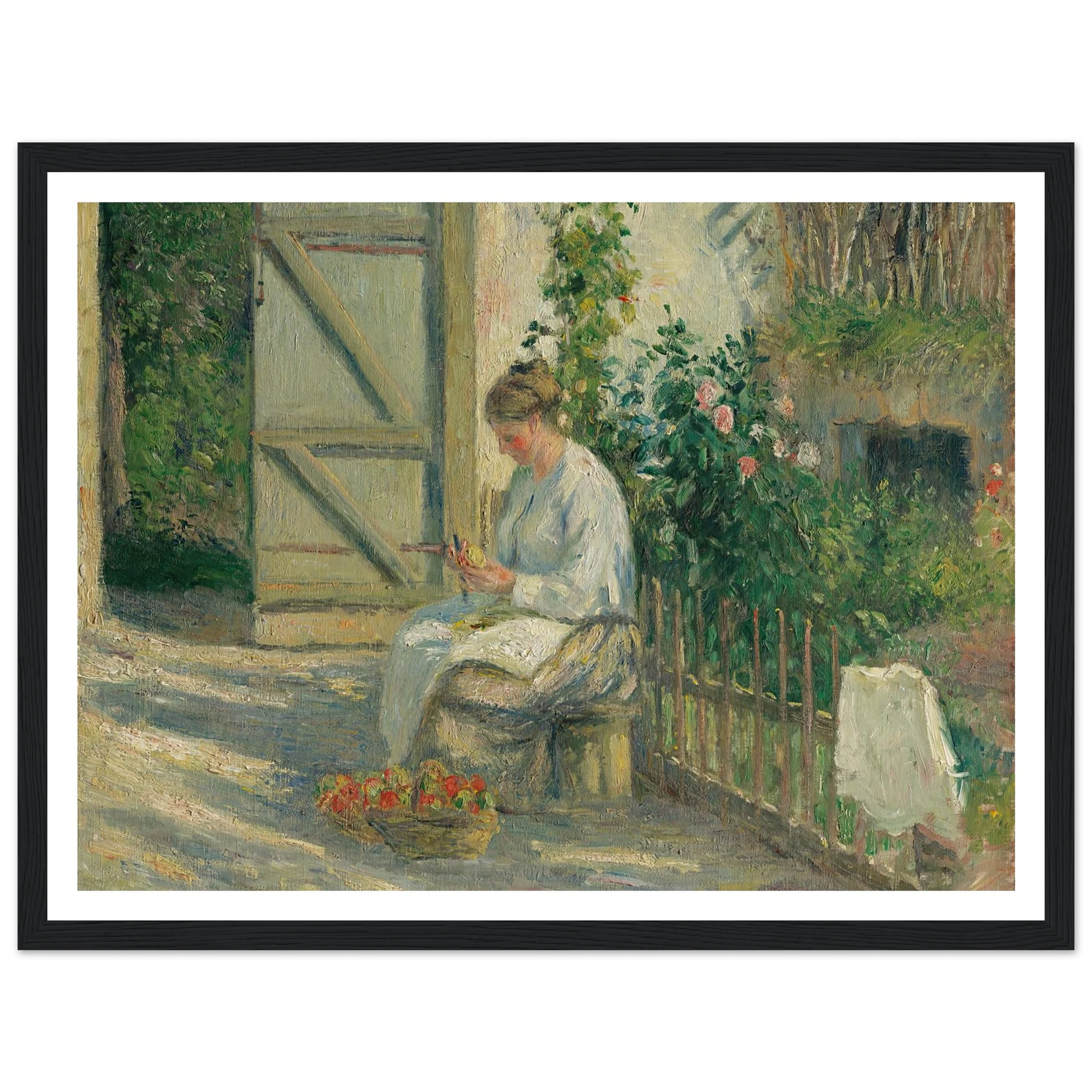 Julie Pissarro épluchant des légumes (1878) Art Print | Camille Pissarro-Quipham Collections