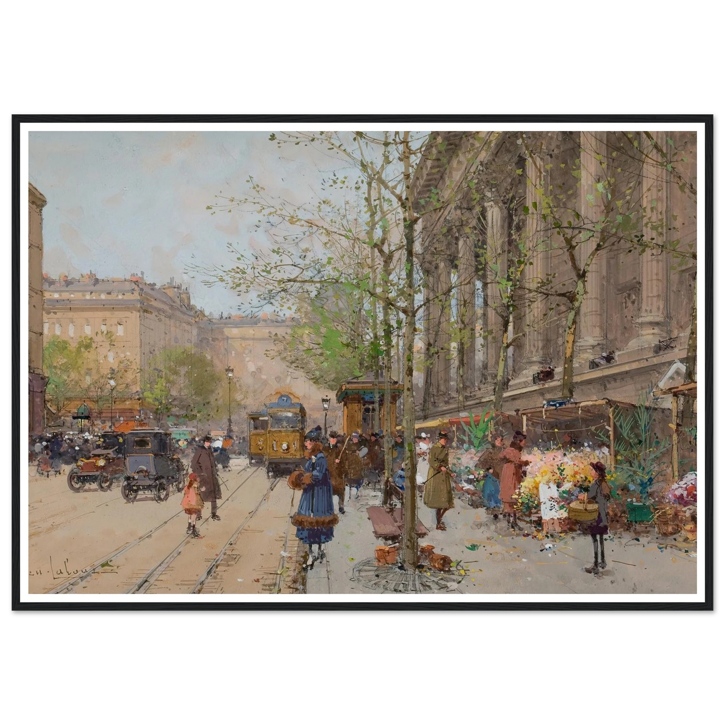 Marché aux fleurs Place de la Madeleine Art Print | Eugene Galien Laloue-Quipham Collections