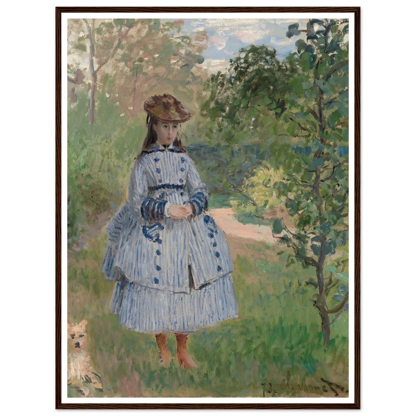 Girl with Dog (1873) Art Print | Claude Monet-Quipham Collections