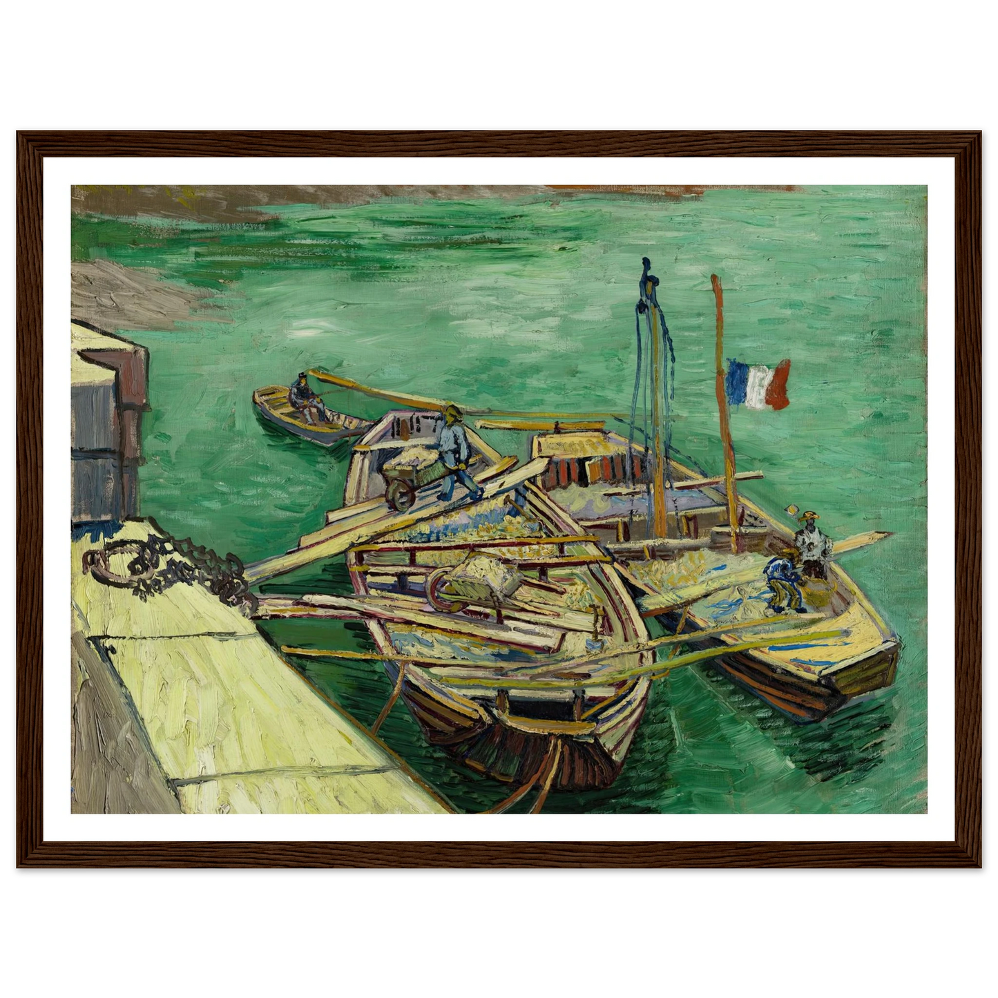Quay with men unloading sand barges (1888) Art Print | Vincent van Gogh-Quipham Collections
