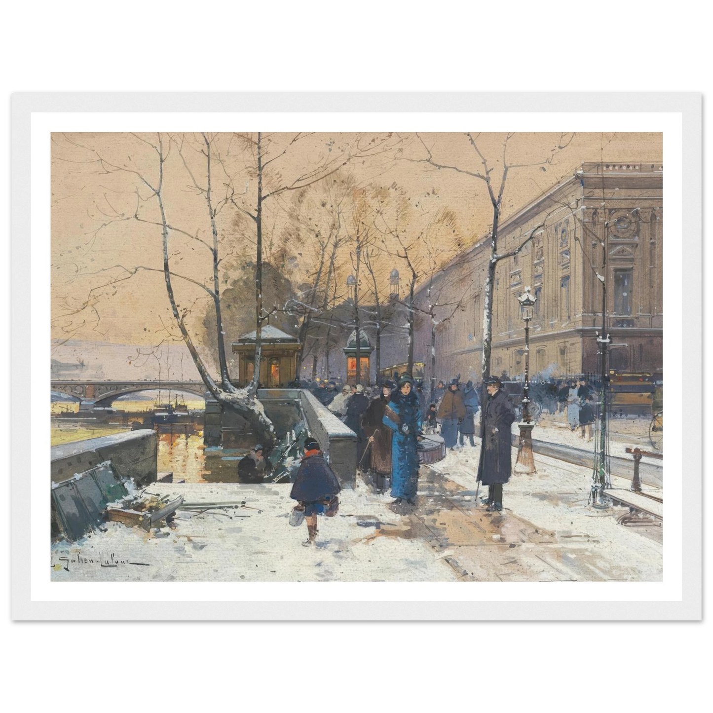 Les bords de la Seine près de Châtelet Art Print | Eugene Galien Laloue-Quipham Collections