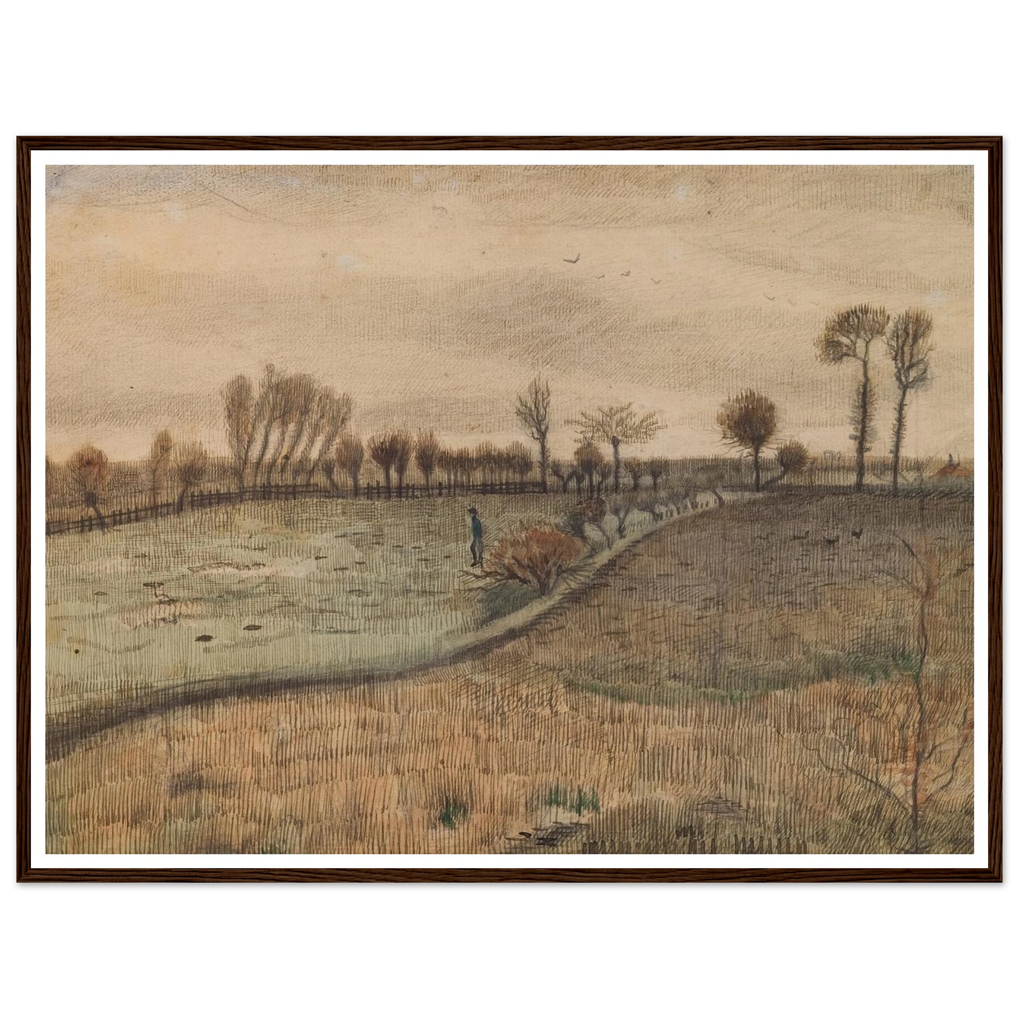 Landscape with Pollard Willows (c.1880) Art Print | Vincent van Gogh-Quipham Collections