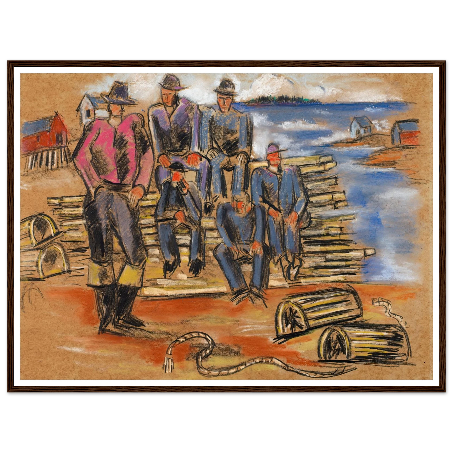 Study for Lobster Fishermen (1940) Art Print | Marsden Hartley-Quipham Collections